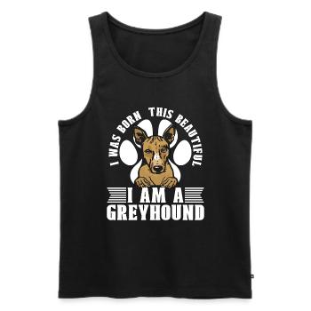 Greyhound Racing I Was Born This Greyhound Racer - Men's Premium Organic Tank Top - black - Front - AI Model Male 178 light (178cm)