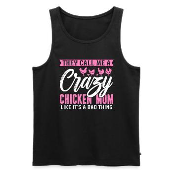Cock They Call Me A Crazy Chicken Pet Cock Lover - Männer Premium Bio Tank Top - Schwarz - Vorne - AI Model Male 178 light (178cm)