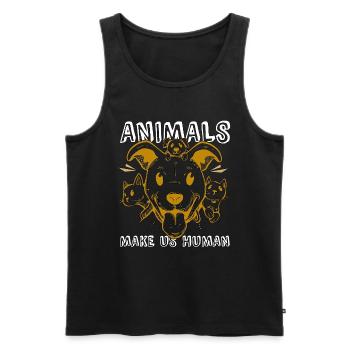 Animal Welfare Animals Makes Foster Animal Worker - Männer Premium Bio Tank Top - Schwarz - Vorne - Michal (187cm)