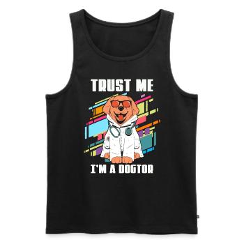 Veterinary Trust Me I'm Retro Doctor Veterinarian - Männer Premium Bio Tank Top - Schwarz - Vorne - AI Model Male 178 light (178cm)