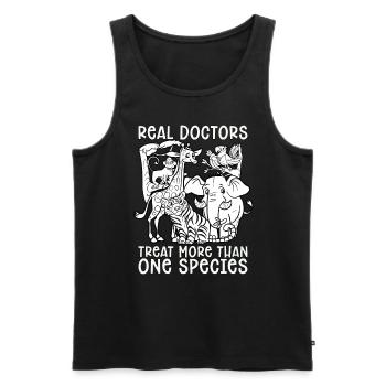 Veterinary Real Doctors Treat Animals Veterinarian - Men's Premium Organic Tank Top - black - Front - AI Model Male 178 light (178cm)