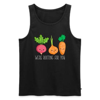 Chef végétalien Nous soutenons les chefs végétaliens de légumes - Débardeur bio Premium Homme - noir - Devant - Michal (187cm)