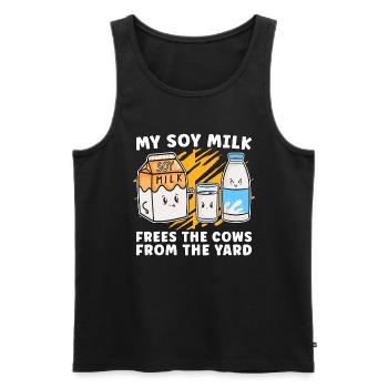 Veganism My Soy Milk Frees Plant Based Vegan Lover - Männer Premium Bio Tank Top - Schwarz - Vorne - Michal (187cm)