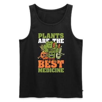 Veganism Plants Are The Best No Meat Vegan Lover - Männer Premium Bio Tank Top - Schwarz - Vorne - Michal (187cm)