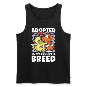 Les animaux abandonnés adoptés sont mes refuges amoureux des animaux - Débardeur bio Premium Homme - noir - Devant - AI Model Male 178 light (178cm)