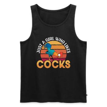 Cock Just A Girl Who Likes Retro Animal Cock Lover - Männer Premium Bio Tank Top - Schwarz - Vorne - AI Model Male 178 light (178cm)