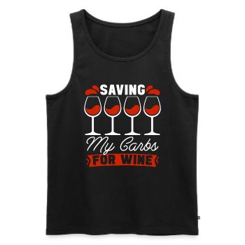 Low Carb Diet Saving My Carbs Loves Healthy Living - Männer Premium Bio Tank Top - Schwarz - Vorne - AI Model Male 178 light (178cm)