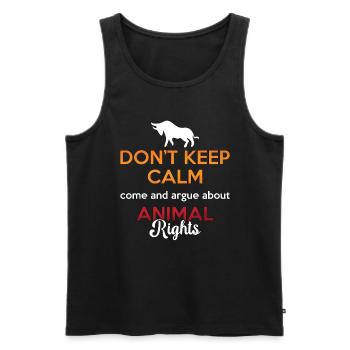 Animal Welfare Don't Keep Calm Adopt Animal Worker - Männer Premium Bio Tank Top - Schwarz - Vorne - Michal (187cm)