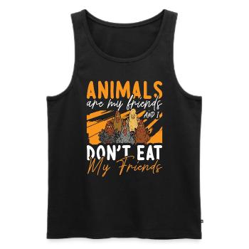Bien-être animal Les animaux sont mes amis Adoptez Foster - Débardeur bio Premium Homme - noir - Devant - Michal (187cm)