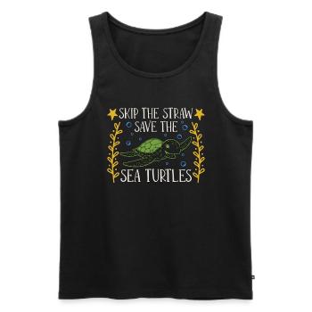 Conservationist Skip The Straw Conserve Wildlife - Men's Premium Organic Tank Top - black - Front - Michal (187cm)