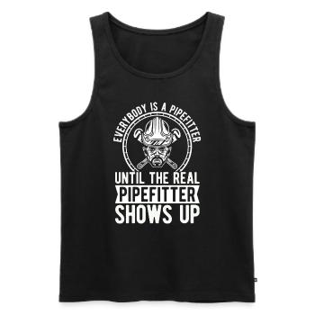 Pipefitter Everybody Is A Pipefitter Until Laborer - Men's Premium Organic Tank Top - black - Front - AI Model Male 178 light (178cm)