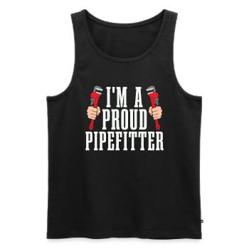 Pipefitter I'm A Proud Pipefitter Loves Repair Man - Men's Premium Organic Tank Top - black - Front - AI Model Male 178 light (178cm)