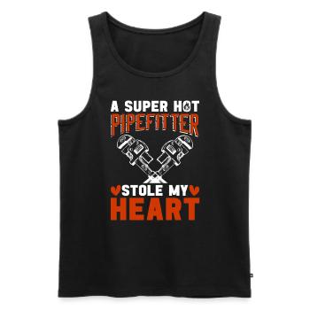 Pipefitter A Super Hot Pipefitter Stole Repair Man - Men's Premium Organic Tank Top - black - Front - AI Model Male 178 light (178cm)