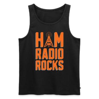 Ham Radio Rocks Loves Frequency Ham Radio Operator - Men's Premium Organic Tank Top - black - Front - Michal (187cm)