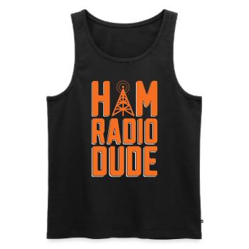 Amateur Radio Dude Radio Fréquence Radio Amateur Opérateur - Débardeur bio Premium Homme - noir - Devant - Michal (187cm)