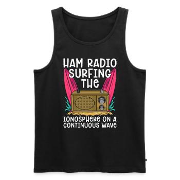 Amateur Radio surfe sur l’ionosphère sur la radio amateur - Débardeur bio Premium Homme - noir - Devant - Michal (187cm)
