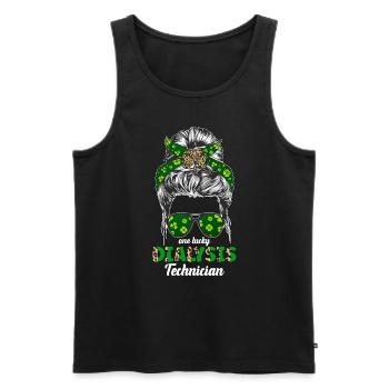 Dialysis Technician One Lucky Dialysis Nephrology - Männer Premium Bio Tank Top - Schwarz - Vorne - AI Model Male 178 light (178cm)