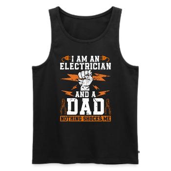 Electronics Repair I'm An Electrician And Inductor - Men's Premium Organic Tank Top - black - Front - AI Model Male 178 light (178cm)