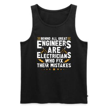 Electronics Repair Behind All Great Repair Worker - Männer Premium Bio Tank Top - Schwarz - Vorne - AI Model Male 178 light (178cm)