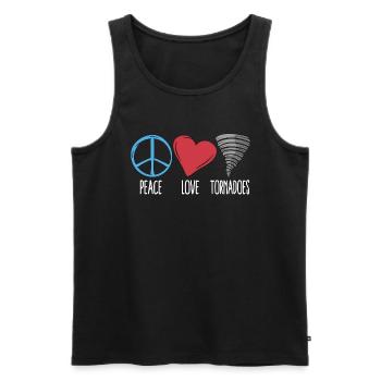 Tornadoes Peace Love Storm Chasing Tornado Chaser - Men's Premium Organic Tank Top - black - Front - Michal (187cm)