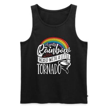Tornades Une jolie catastrophe naturelle mixte arc-en-ciel - Débardeur bio Premium Homme - noir - Devant - Michal (187cm)