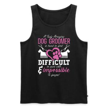 Toiletteur pour animaux de compagnie Un toiletteur de salon pour chiens vraiment incroyable - Débardeur bio Premium Homme - noir - Devant - Michal (187cm)