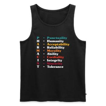 Pharmacist Punctuality Prescription Pharmacy Tech - Men's Premium Organic Tank Top - black - Front - AI Model Male 178 light (178cm)