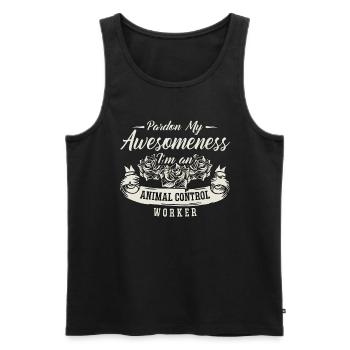 Animal Officer Pardon My Awesomeness Enforcement - Männer Premium Bio Tank Top - Schwarz - Vorne - AI Model Male 178 light (178cm)