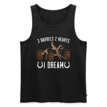 Horse Racing 2 Barrels 2 Hearts Equine Horse Racer - Männer Premium Bio Tank Top - Schwarz - Vorne - Michal (187cm)