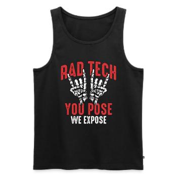 Radiographie Tech Rad Tech Vous posez Nous exposons Radiologue - Débardeur bio Premium Homme - noir - Devant - AI Model Male 178 light (178cm)