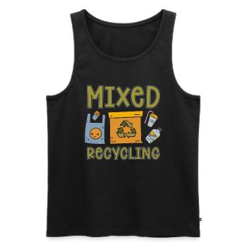 Recycling Mixed Recycling Reuse Go Green Recycler - Men's Premium Organic Tank Top - black - Front - AI Model Male 178 light (178cm)