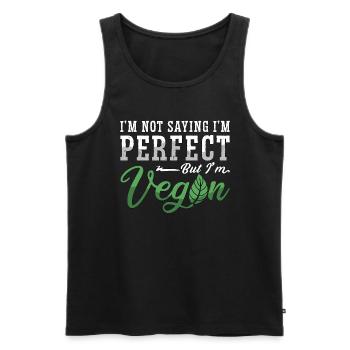Veganism I'm Not Saying I'm Vegetarian Vegan Lover - Männer Premium Bio Tank Top - Schwarz - Vorne - Michal (187cm)