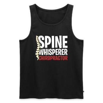 Chiropractic Spine Whisperer Massage Chiropractor - Men's Premium Organic Tank Top - black - Front - Michal (187cm)