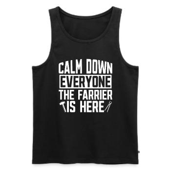 Farrier Calm Down Everyone Horseshoe Farriers - Männer Premium Bio Tank Top - Schwarz - Vorne - AI Model Male 178 light (178cm)