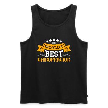 Chiropractic The World's Best Massage Chiropractor - Men's Premium Organic Tank Top - black - Front - Michal (187cm)