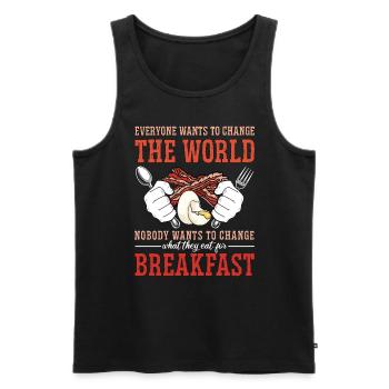 Vegan Chef Everyone Wants To Change The Vegan Life - Men's Premium Organic Tank Top - black - Front - AI Model Male 178 light (178cm)