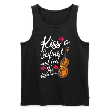 Violin Kiss A Violinist And Music Note Violinist - Men's Premium Organic Tank Top - black - Front - Michal (187cm)