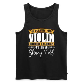 Violin If Playing The Violin Music Note Violinist - Men's Premium Organic Tank Top - black - Front - AI Model Male 178 light (178cm)