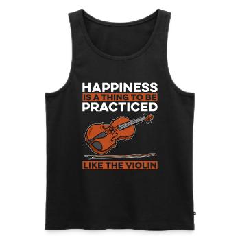 Violin Happiness Is A Thing To Musical Violinist - Men's Premium Organic Tank Top - black - Front - Michal (187cm)