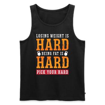 Low Carbs Diet Losing Weight Is Hard Healthy Diet - Men's Premium Organic Tank Top - black - Front - AI Model Male 178 light (178cm)