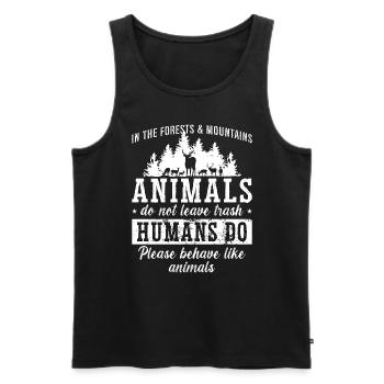 Conservationist In The Forests Conserve Wildlife - Men's Premium Organic Tank Top - black - Front - Michal (187cm)