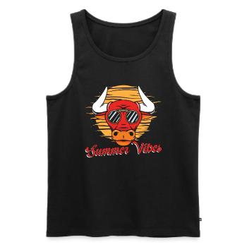 Bullfighting Summer Vibes Rodeo Clown Bullfighter - Männer Premium Bio Tank Top - Schwarz - Vorne - AI Model Male 178 light (178cm)