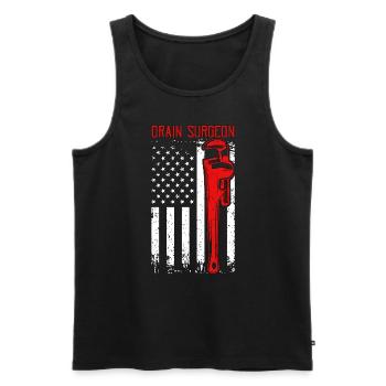 Pipefitter Drain Surgeon Pipe Wrench Pipefitters - Men's Premium Organic Tank Top - black - Front - AI Model Male 178 light (178cm)