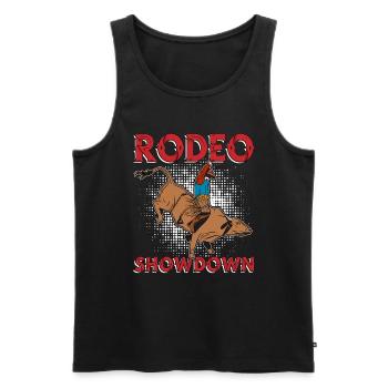 Bull Riding Rodeo Showdown Ranch Cowboy Bull Rider - Men's Premium Organic Tank Top - black - Front - AI Model Male 178 light (178cm)