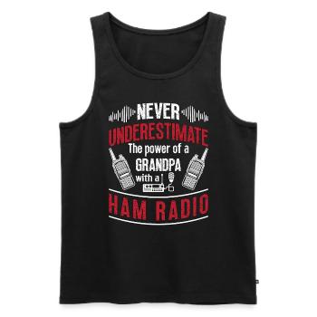 Ham Radio Never Underestimate The Radio Operator - Men's Premium Organic Tank Top - black - Front - AI Model Male 178 light (178cm)