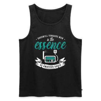 Bonne volonté de la radio amateur envers les hommes Antenne Tour de radio - Débardeur bio Premium Homme - noir - Devant - AI Model Male 178 light (178cm)