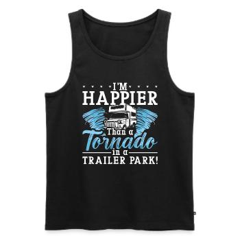 Tornadoes I'm Happier Than Weather Tornado Chaser - Men's Premium Organic Tank Top - black - Front - AI Model Male 178 light (178cm)