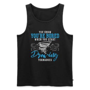 Tornadoes You Know You're Bored When Meteorologist - Men's Premium Organic Tank Top - black - Front - Michal (187cm)