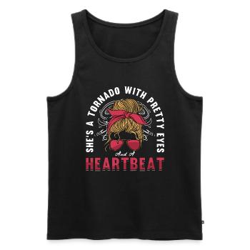 Tornadoes She's A Tornado With Loves Storm Chasing - Men's Premium Organic Tank Top - black - Front - AI Model Male 178 light (178cm)