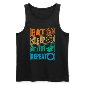 Forger Eat Sleep Hit Retro Goldsmith Blacksmiths - Débardeur bio Premium Homme - noir - Devant - Michal (187cm)